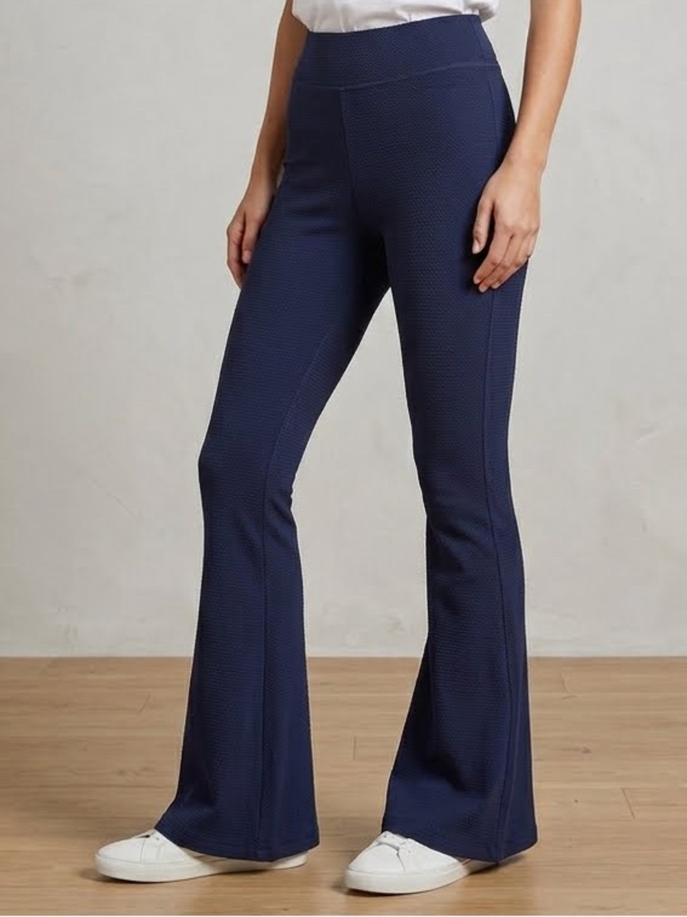 OFFLINE by Aerie Navy Blue Ribbed High Rise Flare Pants Size S